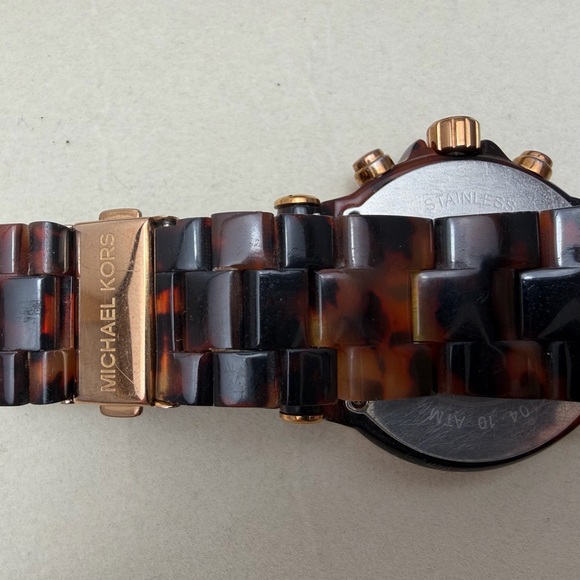 Michael Kors Bel Air - Gold and Tortoiseshell Watch - Picture 2 of 6